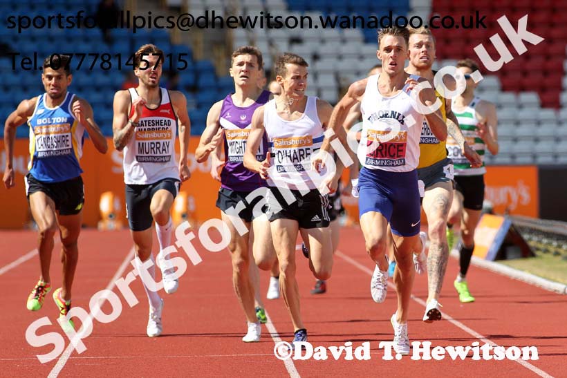 Mens 1500 metres, Sainsbury's British Champs, Alexander Stadium, Birmingham. Photo: David T. Hewitson/Sprts for All Pics